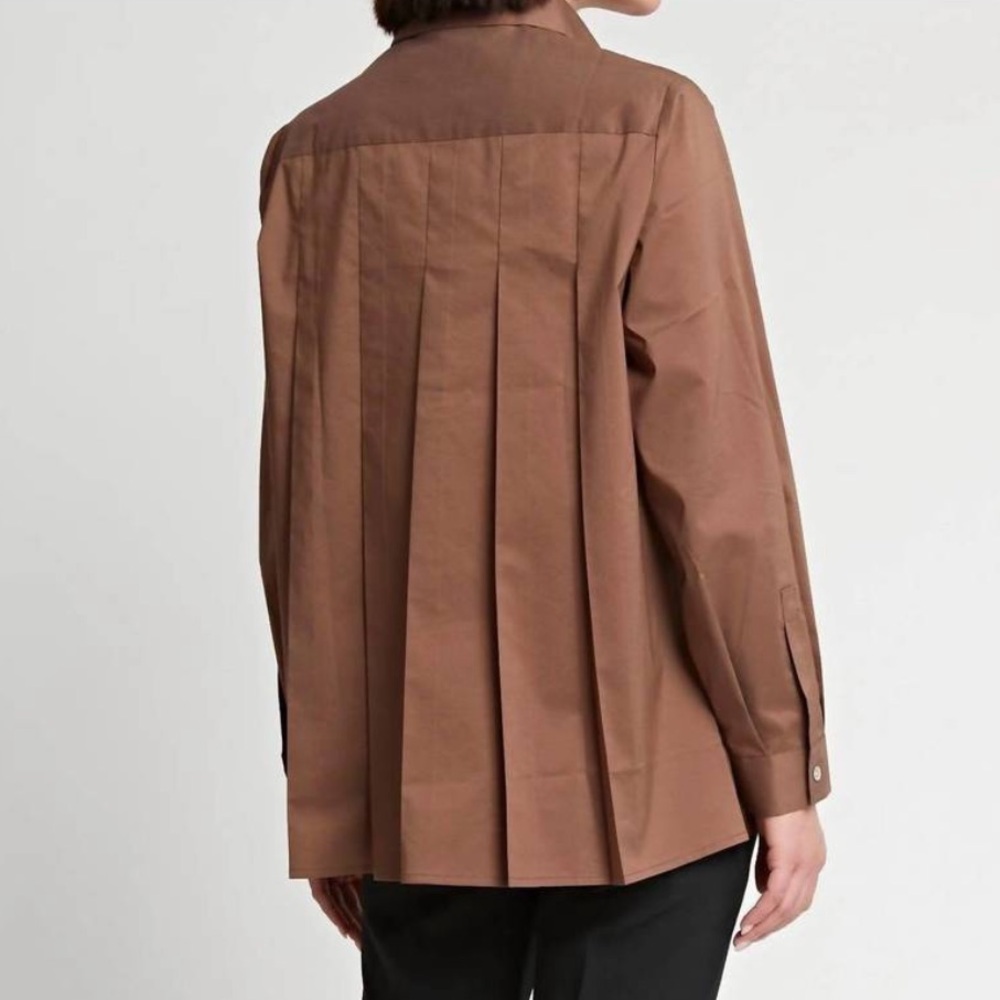 Hinson Wu |‎ Sara 3/4 Sleeve Pleated Back Cotton Top